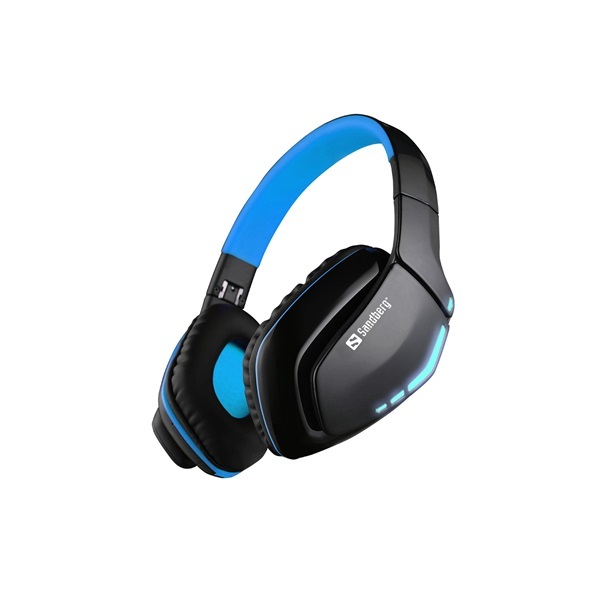 Fejhallgató Vezeték nélküli - Blue Storm (Bluetooth; mikrofon; hangerőszab.; nagy-párnás; léptető gomb; fekete)