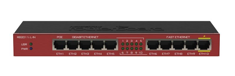 Vezetékes Router RouterBOARD RB2011iL-in 5 x 100 Mbps + 5 x 1000 Mbps