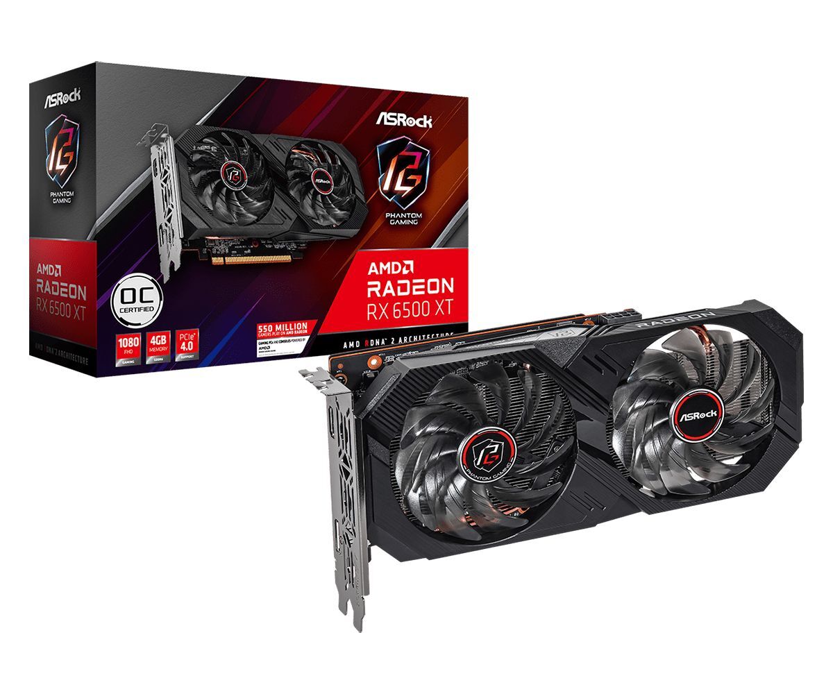 ASRock Radeon RX6500 XT Phantom Gaming D 4GB OC