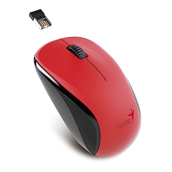 Egér - NX-7000 (Vezeték nélküli, USB, 3 gomb, 1200 DPI, BlueEye, piros)